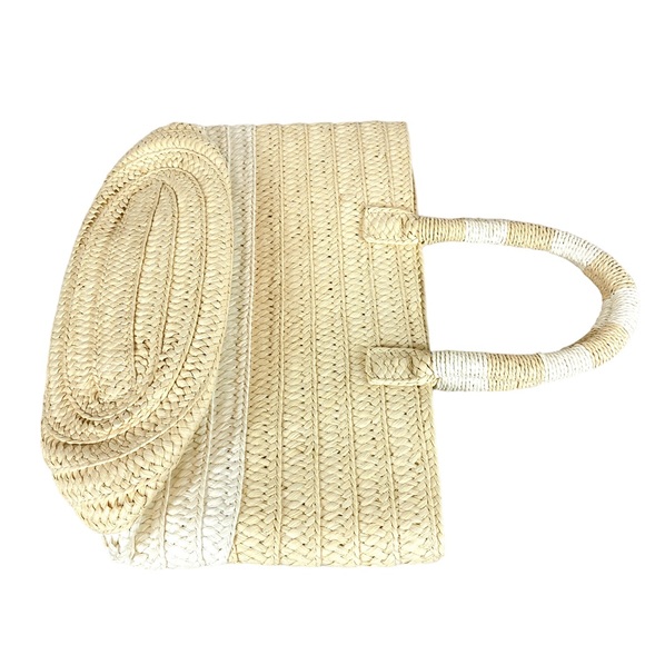 New Tropical Vacation Straw Tote/Handbag  15 x 10 x 5 - Picture 6 of 8